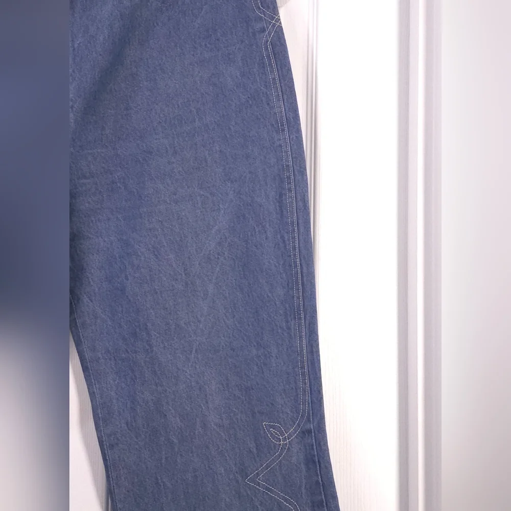 Tristan & Isolde 100% Cotton Flare Jeans Boho Indie High Rise Size 10 - Picture 8 of 12